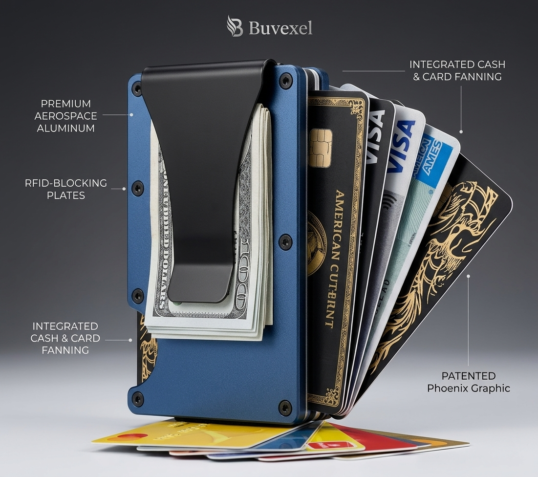 Buvexel SlimVault™ – Minimalist RFID Wallet